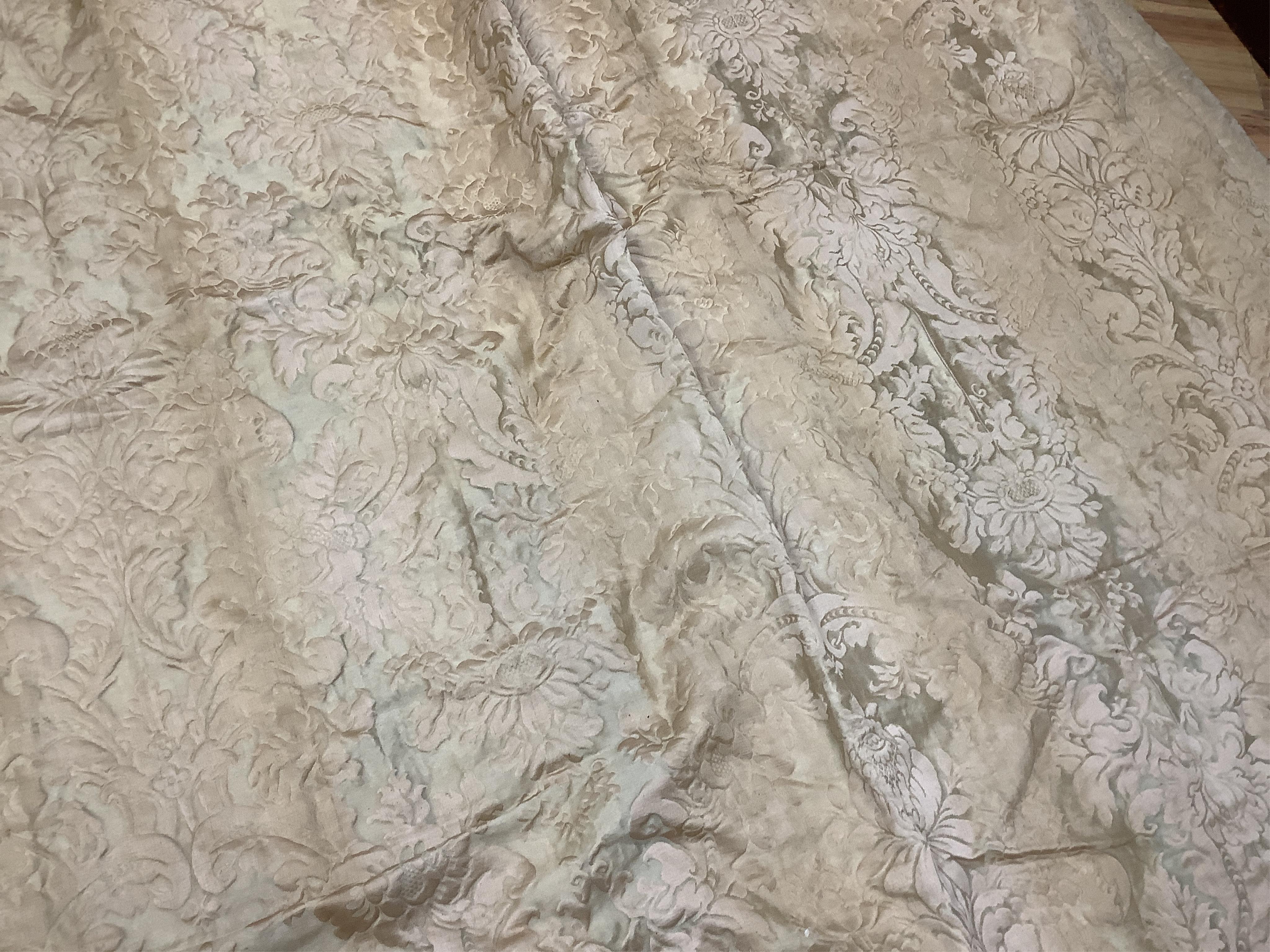 A quantity of damask curtains. Condition - poor